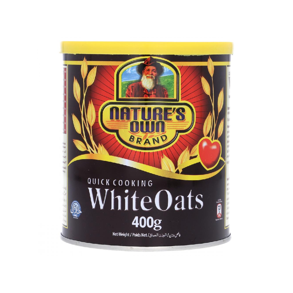 NATURES OWN CEREAL WHITE OAT TIN 400 GM