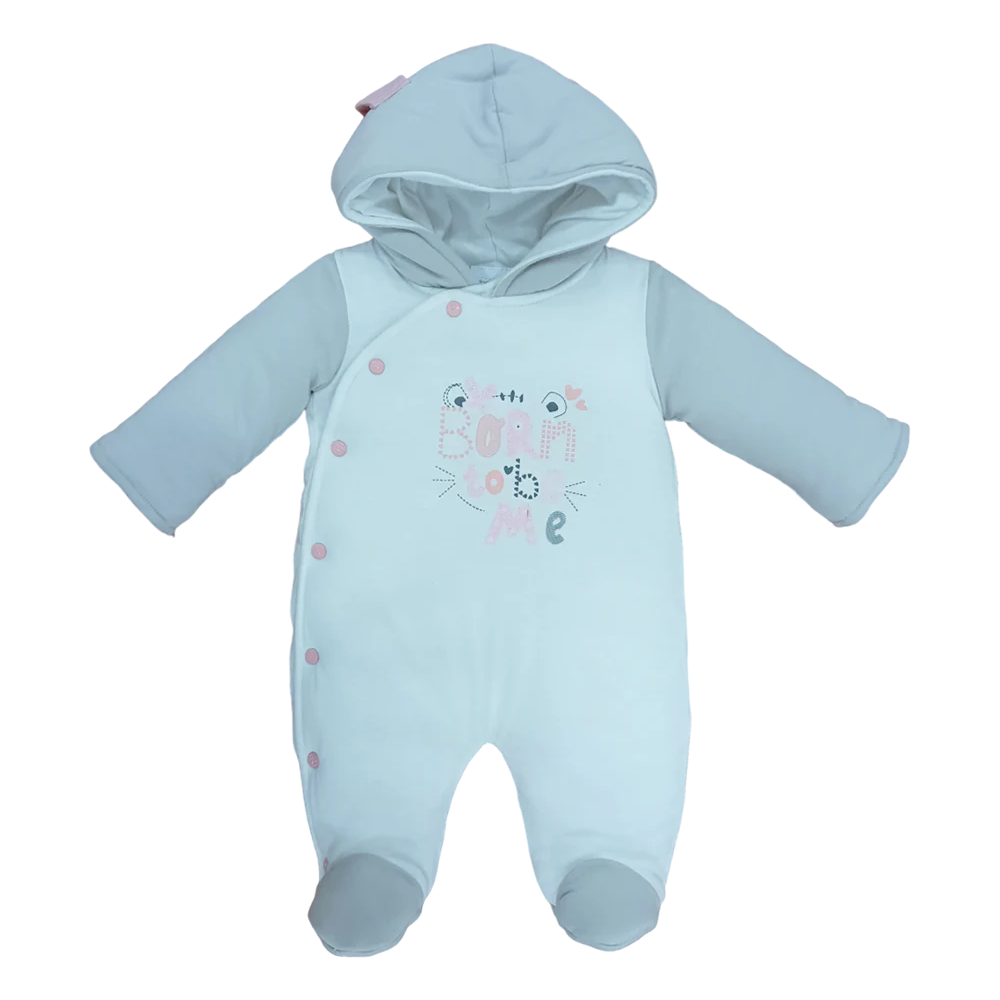BOYS L/S QUILTED ROMPER HOODED MZW-24 0-3M 241-020