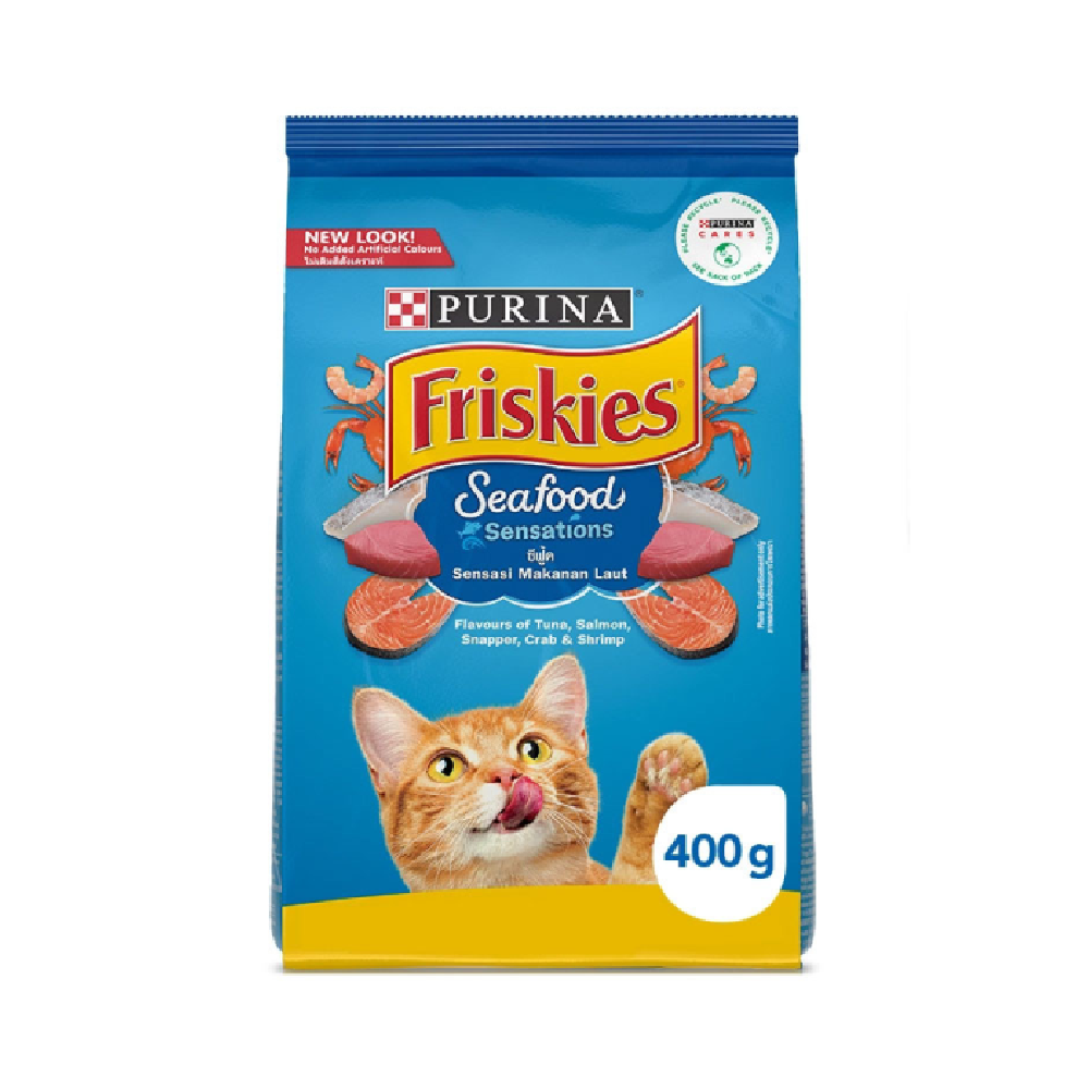 PURINA FRISKIES CAT FOOD ADULT SEAFOOD SENSATION 400 GM