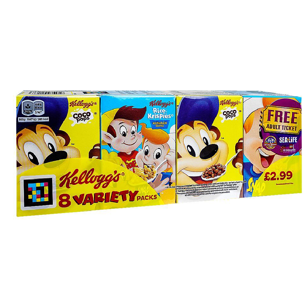 KELLOGGS VARIETY PACK 8 S 196 GM BASIC