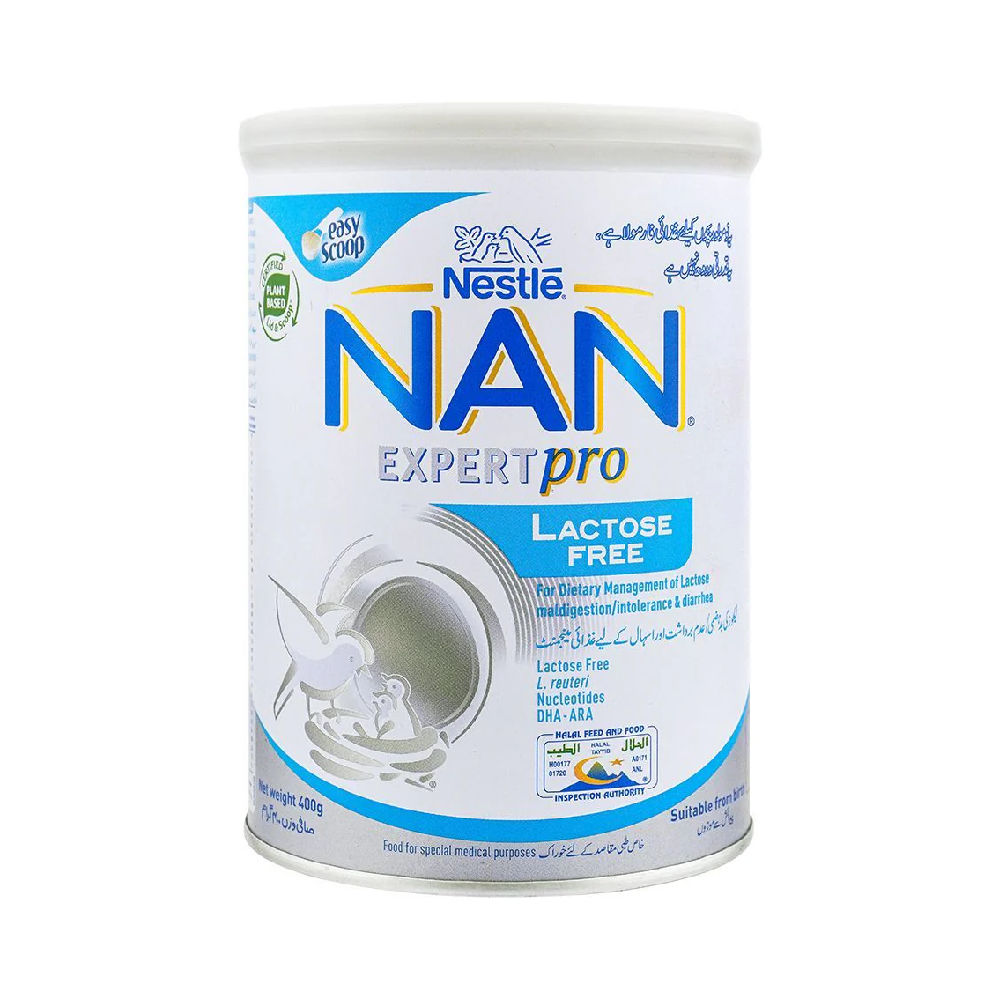 NESTLE NAN MILK POWDER LACTOSE FREE 400 GM