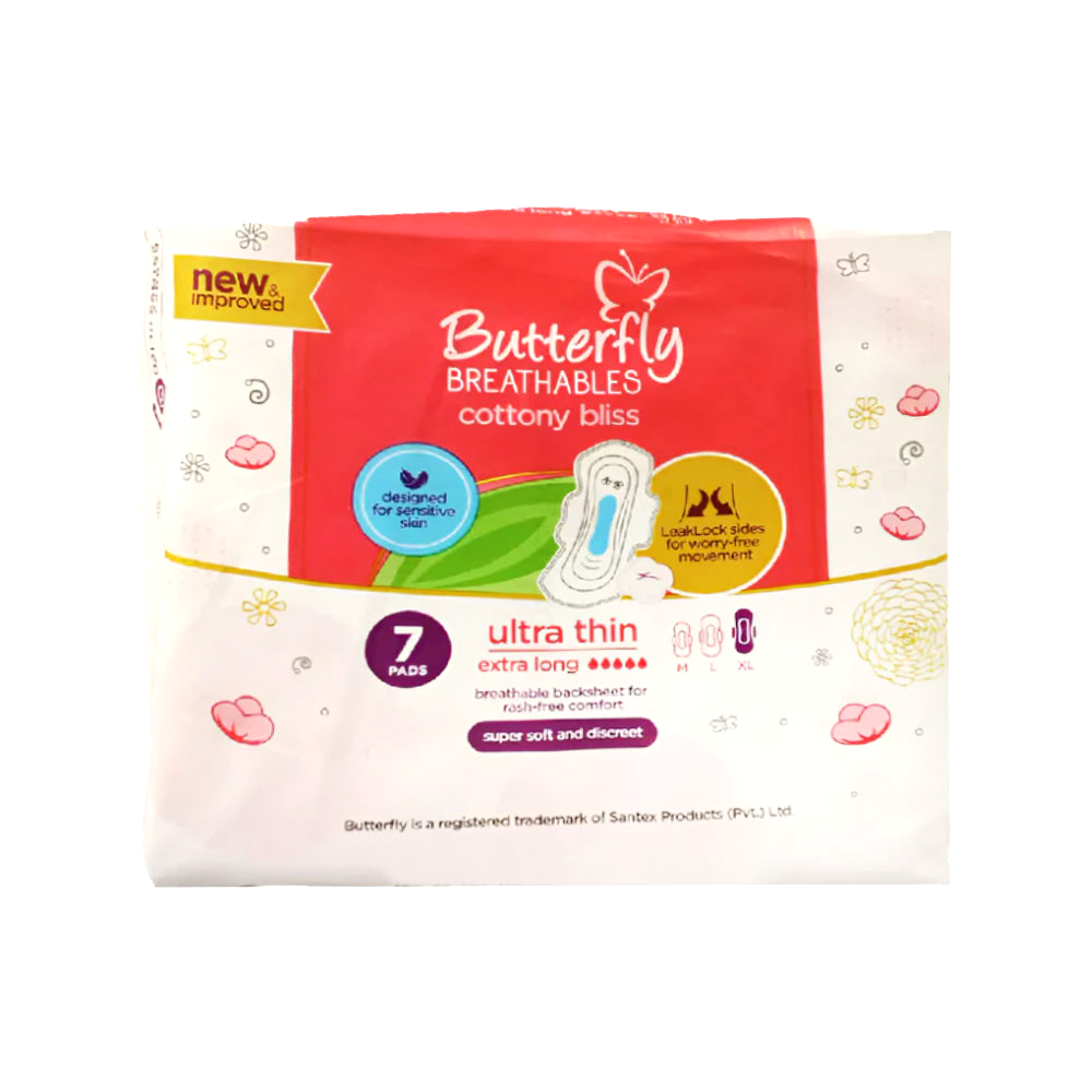 BUTTERFLY ULTRA THIN SANITARY NAPKINS COTTON EXTRA LARGE 07