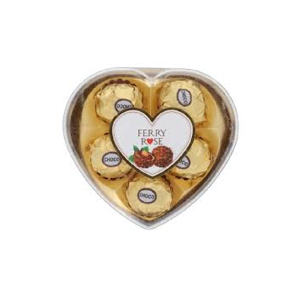 FERRY ROSE CHOCOLATE HEART SHAPE BOX T-5 62.5 GM
