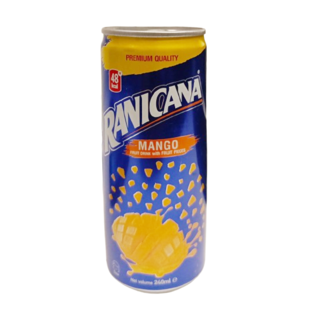 RANICANA DRINK MANGO FRUIT PIECES TIN 240 ML