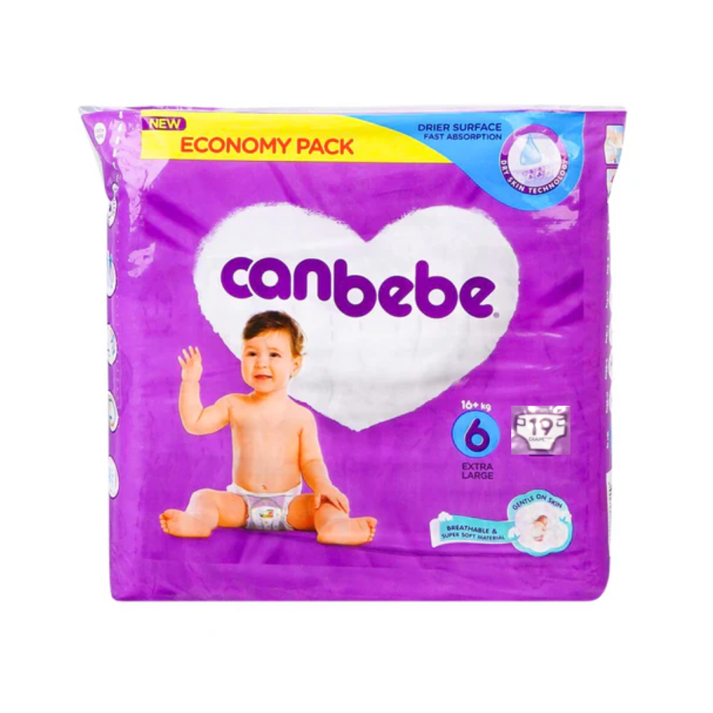 CANBEBE DIAPER COMFORT DRY EXTRA LARGE 6 19PCS 16 KG+