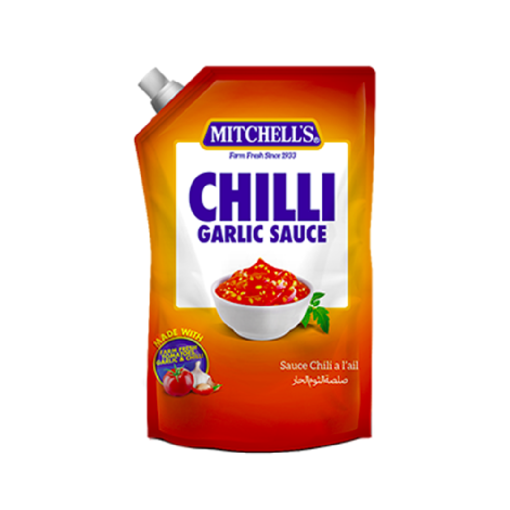 MITCHELLS CHILLI GARLIC SAUCE POUCH 400 GM