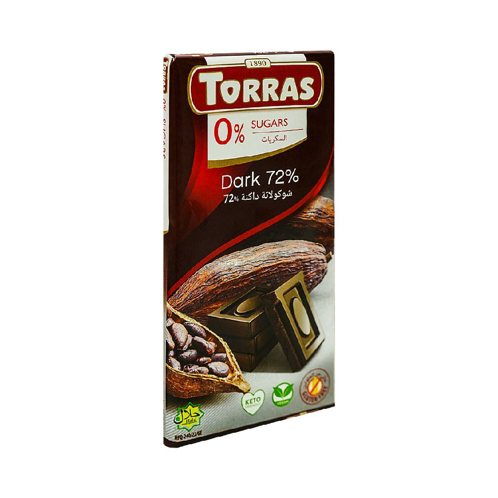 TORRAS DARK CHOCOLATE 72% CACAO 75G