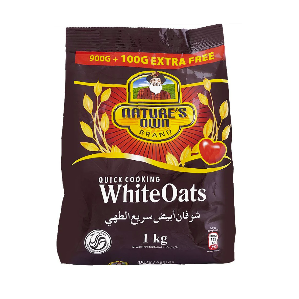 NATURES OWN CEREAL WHITE OATS POUCH 1000 GM