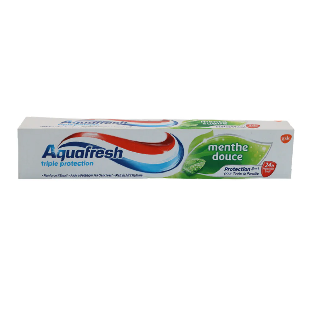 AQUAFRESH TOOTH PASTE MENTHE DOUCE 3IN1 24H 75 ML