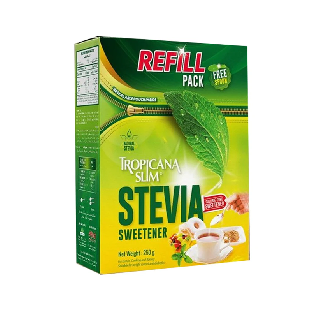 TROPICANA SLIM STEVIA CALORIE-FREE SWEETNER REFILL PACK 250