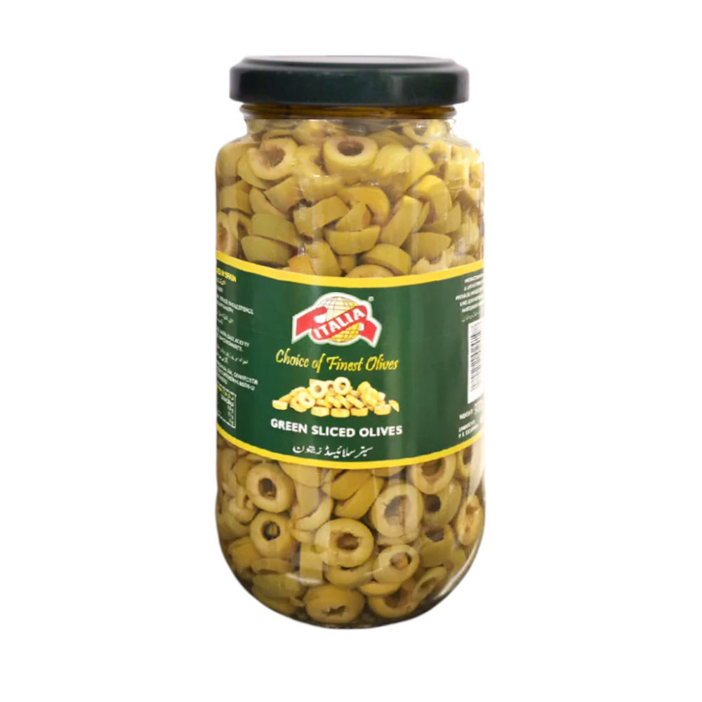 ITALIA GREEN OLIVES SLICED 935 GM