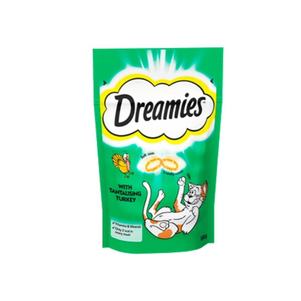 DREAMIES CAT FOOD WITH TANTALISING TURKEY 60 GM