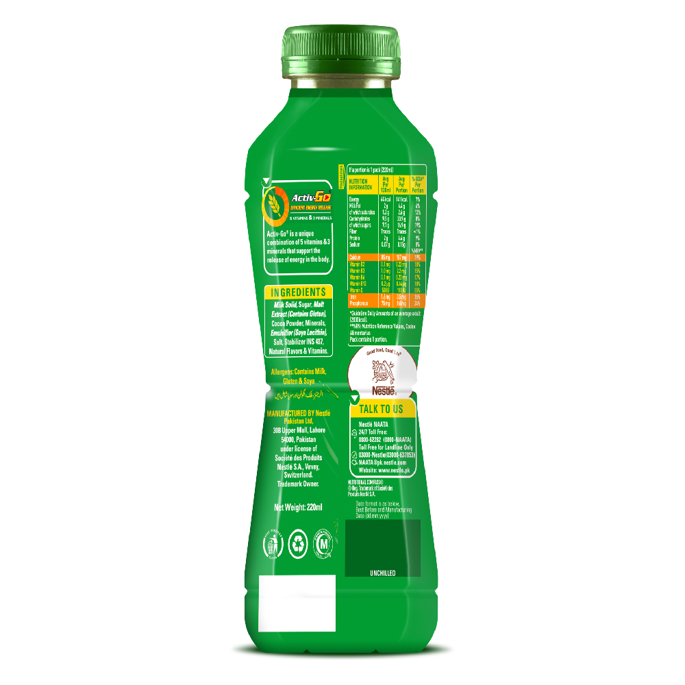 NESTLE MILO BOTTLE ENERGY DRINK 220ML