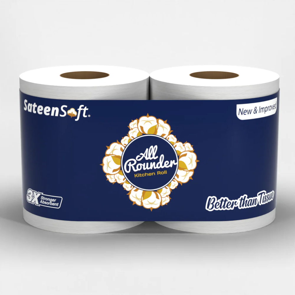 SATEENSOFT ALL ROUNDER KITCHEN SMALL ROLL TWIN PACK