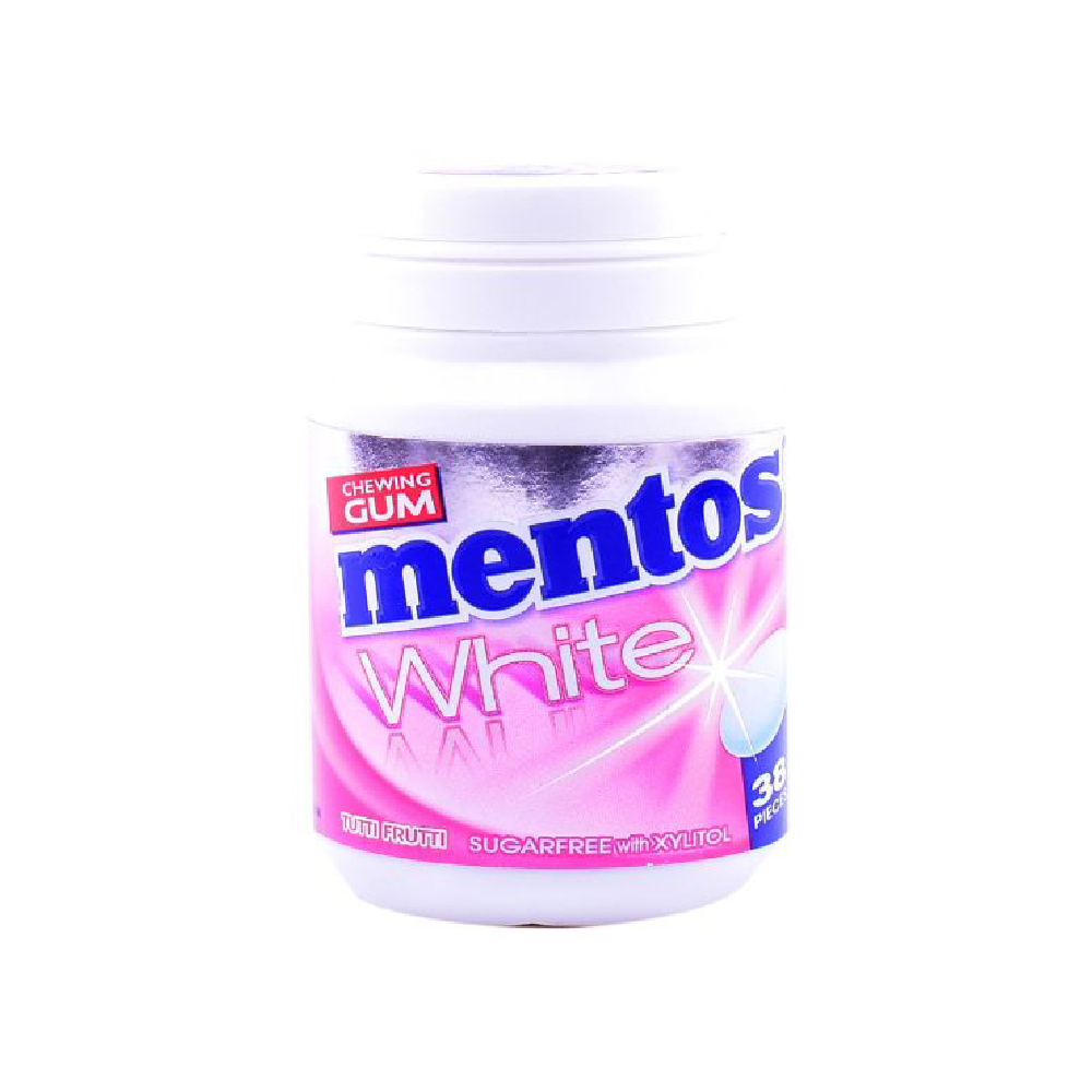 MENTOS CHEWING GUM SUAGR FREE WHITE TUTTI FRUITI 54 GM