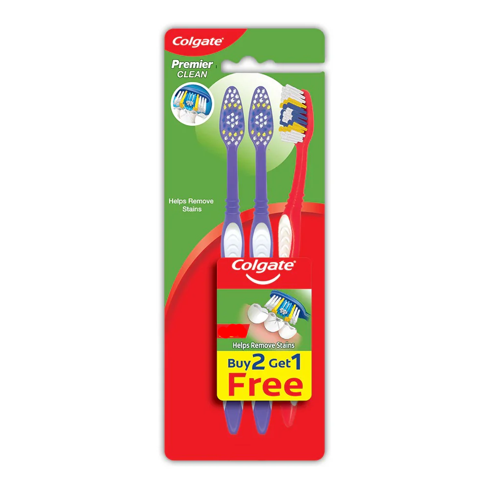 COLGATE TOOTH BRUSH PREMIER CLEAN SOFT BUY2 GET1 FREE