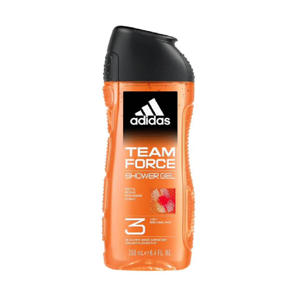 ADIDAS SHOWER GEL TEAM FORCE ORANGE EXTRACT 3IN1 250 ML