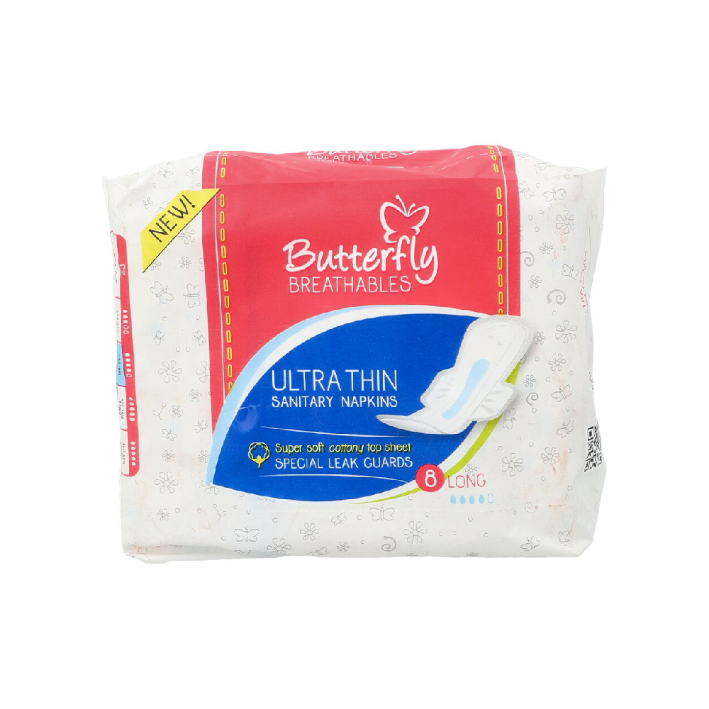 BUTTERFLY SANITARY NAPKINS ULTRA THIN LARGE 8 PCS