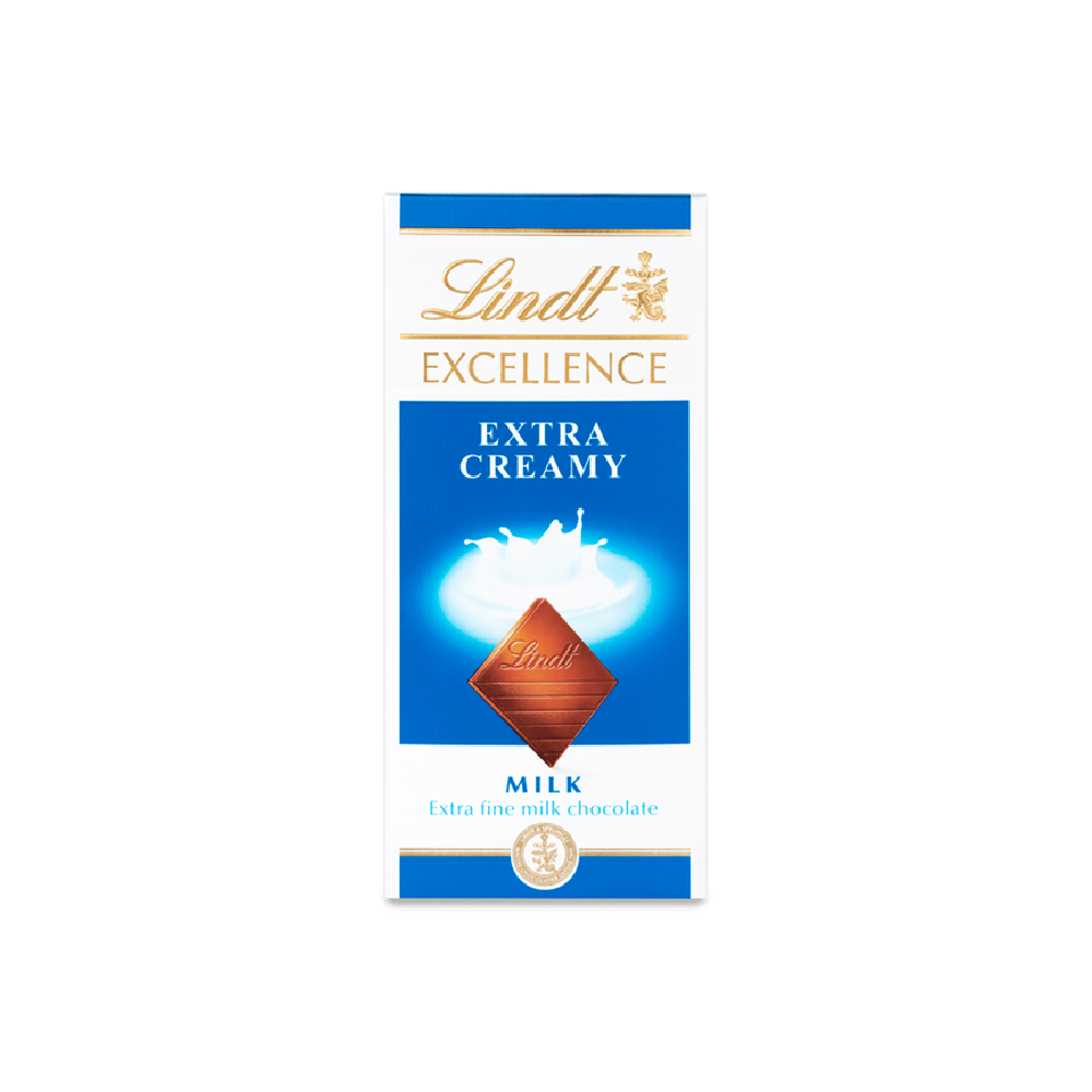 LINDT EXCELLENCE MILK CHOCOLATE EXTRA CREAMY 100 GM