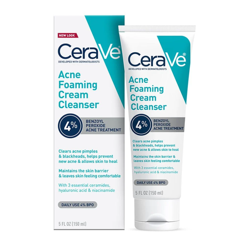 CERAVE ACNE FOAMING CREAM 4% BENZOYL PEROXIDE CLEANSER 150 M