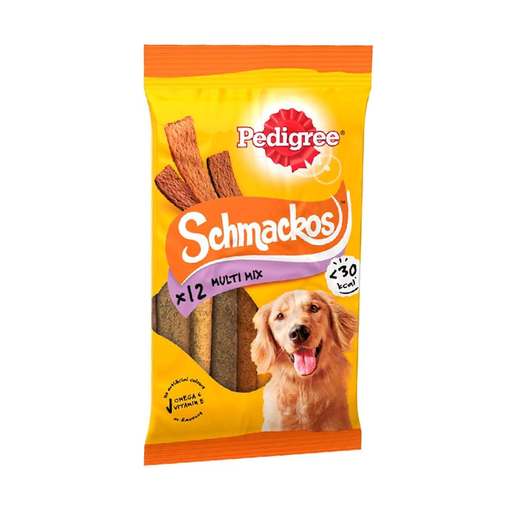 PEDIGREE DOG FOOD SCHMACKOS MULTI MIX 12PC 86 GM