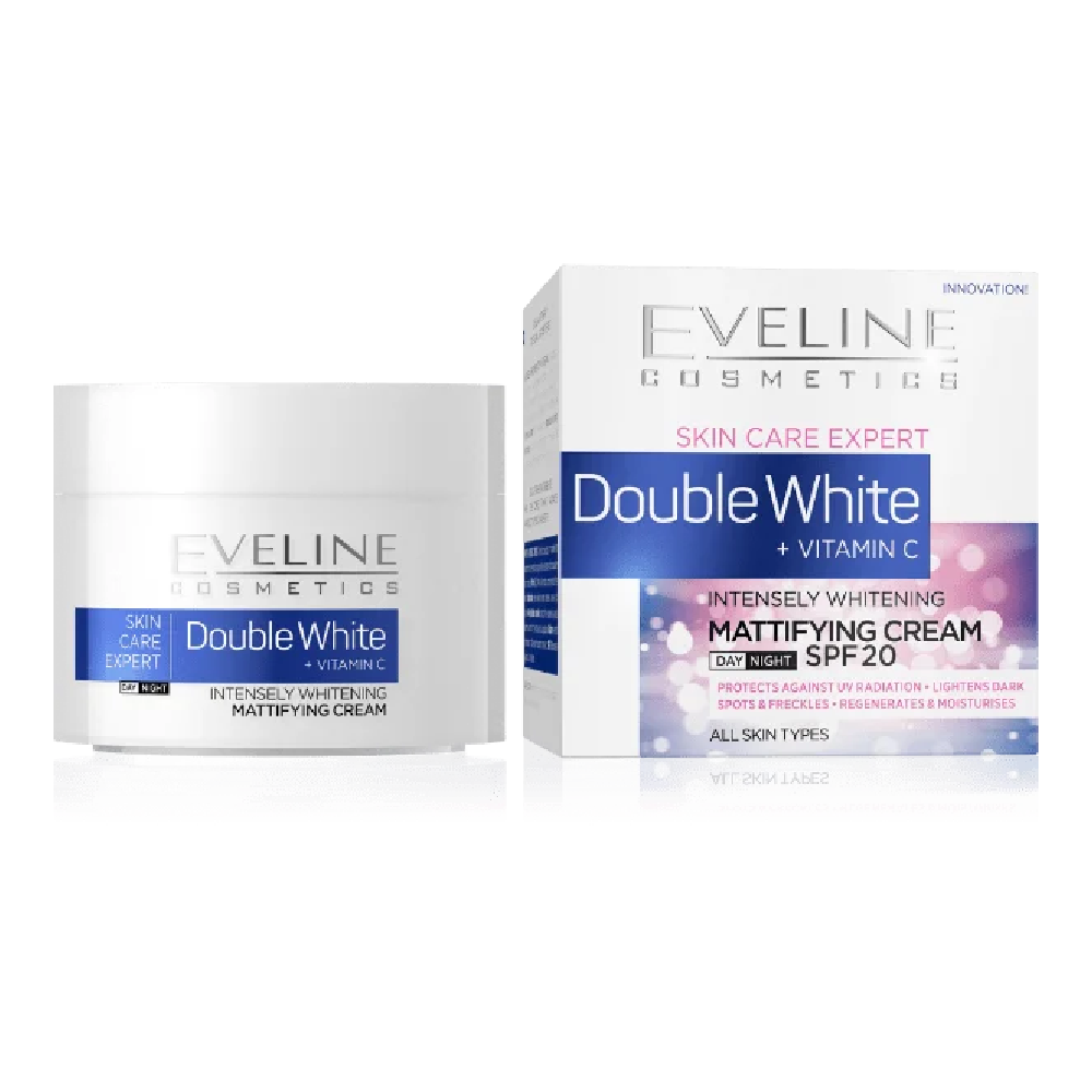 EVELINE DOUBLE WHITE MATTIFYING CREAM DAY & NIGHT 50ML