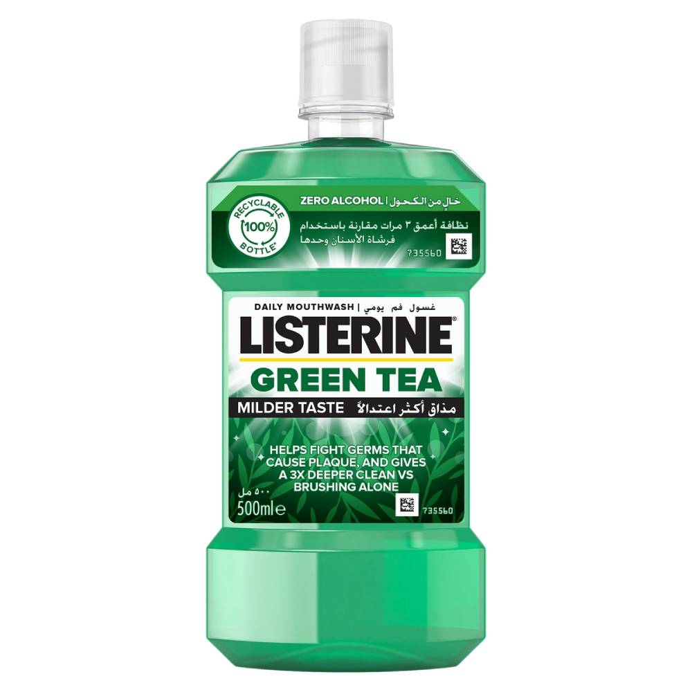 LISTERINE MOUTH WASH NATURAL GREEN TEA 500 ML