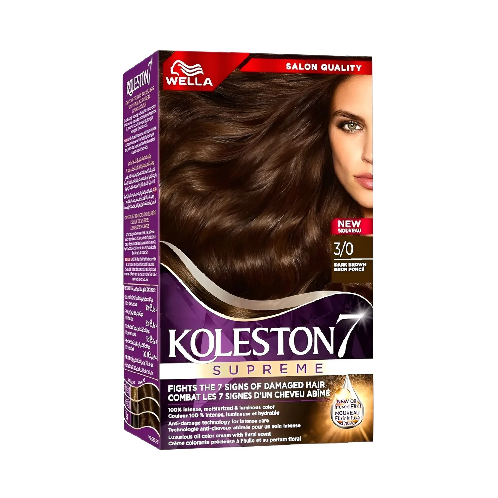 WELLA KOLESTON HAIR OIL COLOR CREAM 3/0 DARK BROWN