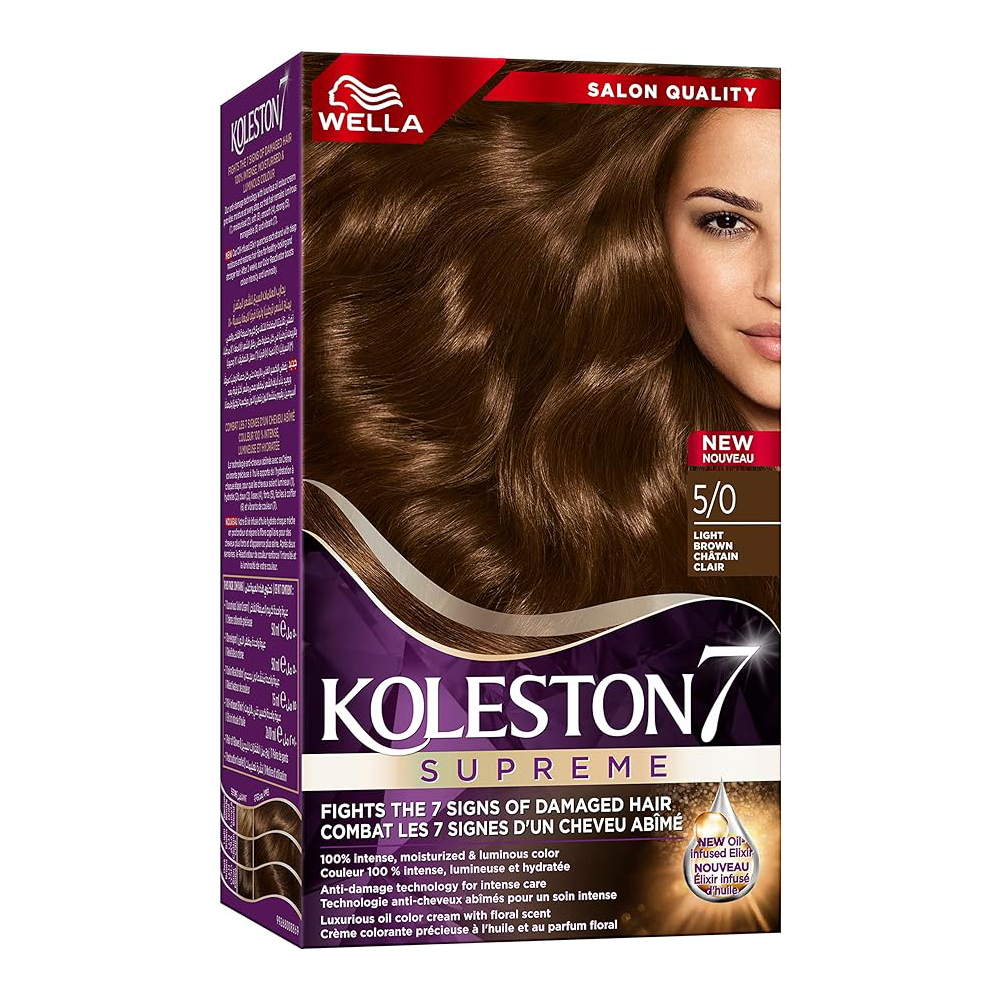 WELLA KOLESTON HAIR OIL COLOR CREAM 5/0 LIGHT BROWN