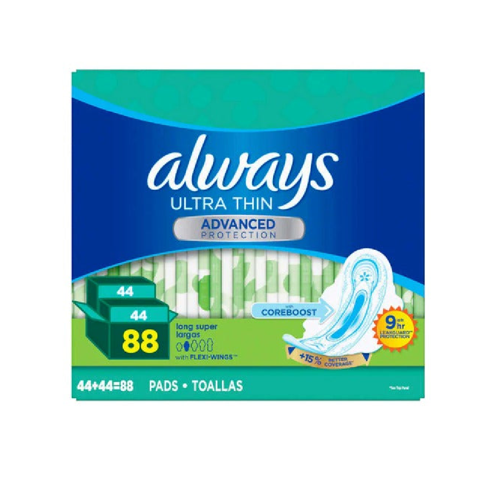ALWAYS SANITARY PADS ULTRA THIN LONG SUPER 88PC