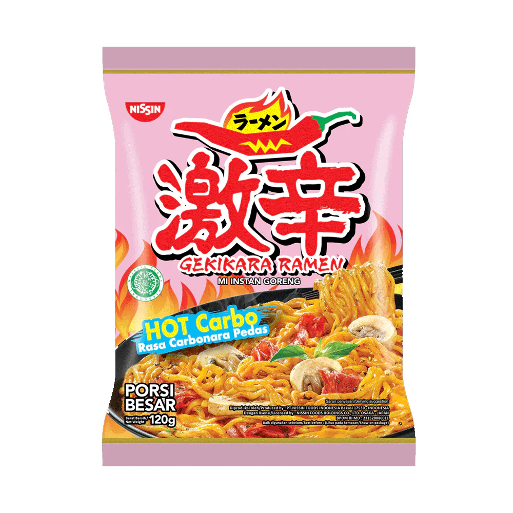 NISSIN GEKIKARA RAMEN NOODLES HOT CARBO 120 GM