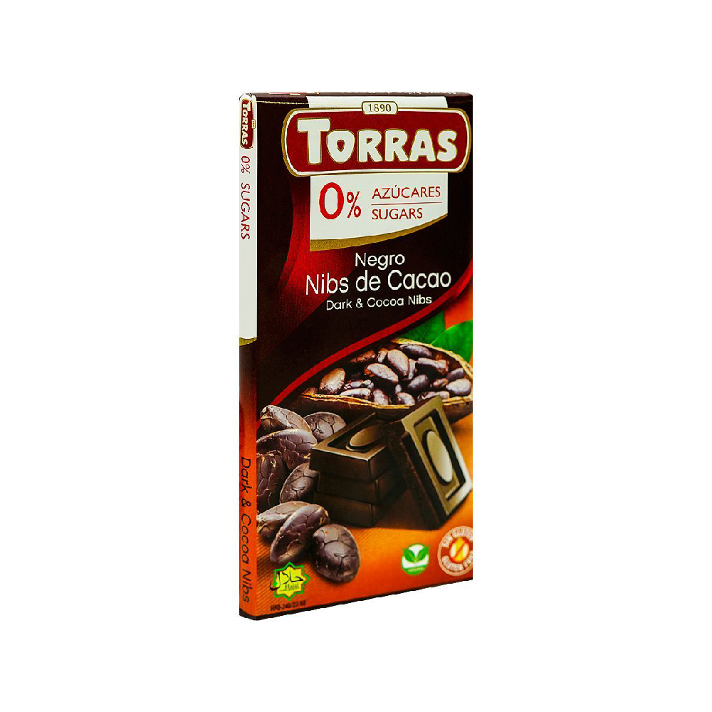 TORRAS DARK CHOCOLATE WITH COCOA NIBS 75G