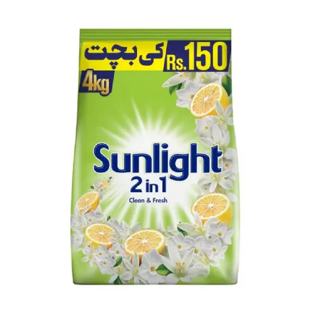 SUNLIGHT WASHING POWDER 2IN1 CLEAN & FRESH SAVE RS.150 4 KG