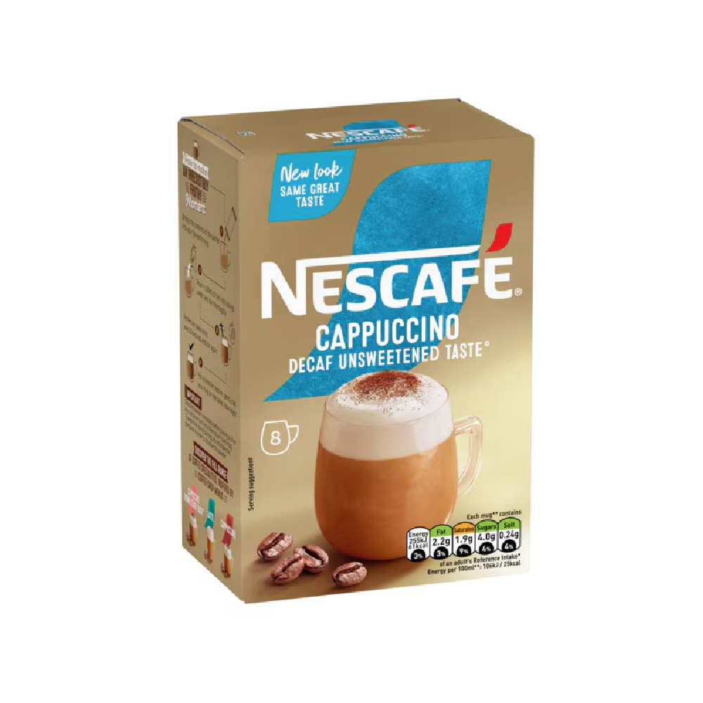 NESCAFE GOLD COFFEE CAPPUCCINO DECAF UNSWEETENED 120 GM