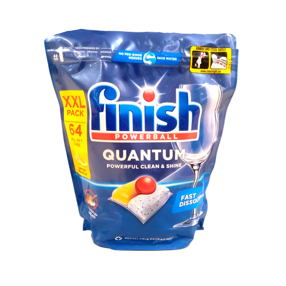 FINISH DISHWASHING POWER BALL QUANTUM 64 TABS CLEAN & SHINE