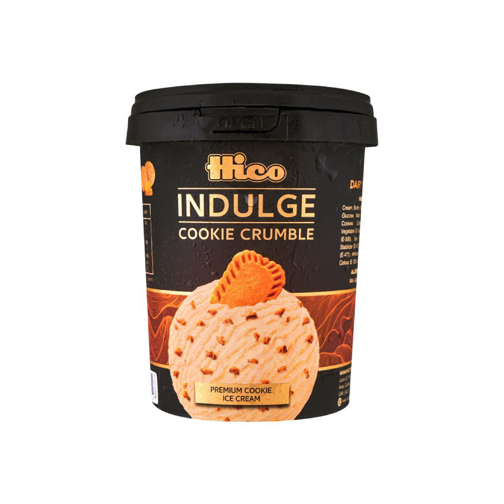 HICO INDULGE CARAMEL ALMOND CRUNCH ICE CREAM 500ML