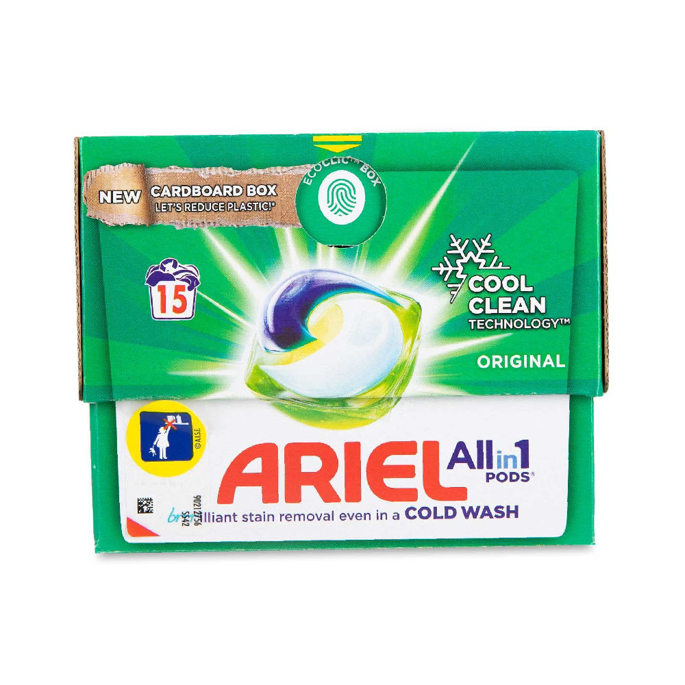 ARIEL WASHING PODS COOL CLEAN 15 WASH ALL IN 1 378 GM