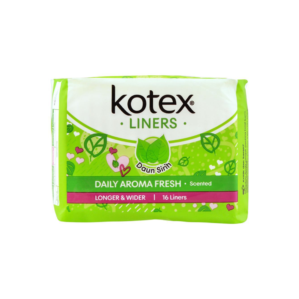 KOTEX SANITARY PADS DAILY AROMA FRESH DAUN SIRIN SCENT 16PC