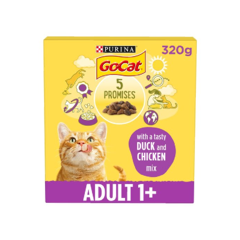 PURINA GO CAT FOOD DUCK & CHICKEN MIX 1+YEARS 320 GM