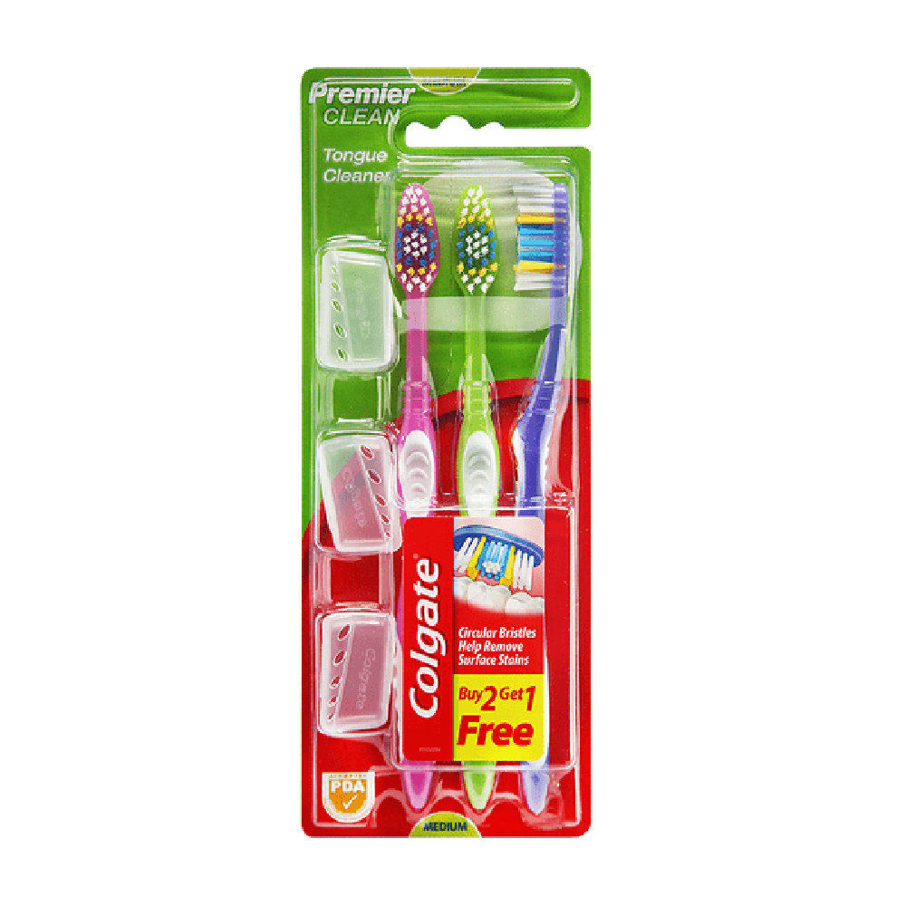 COLGATE TOOTH BRUSH PREMIER CLEAN MEDIUM BUY2 GET1 FREE