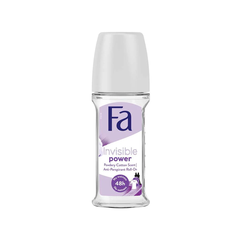 FA ROLL ON INVISIBLE POWER POWDERY COTTON SCENT 50 ML
