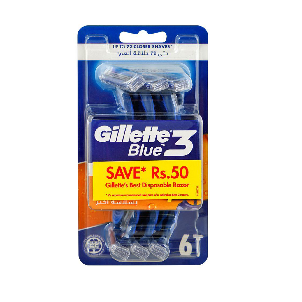 GILLETTE BLUE 3 RAZOR 6PCS