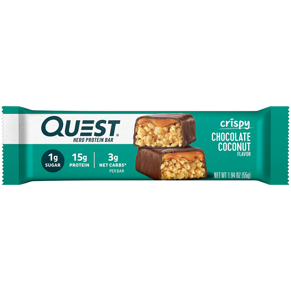 QUEST CRISPY BAR CHOCOLATE COCONUT 55 GM