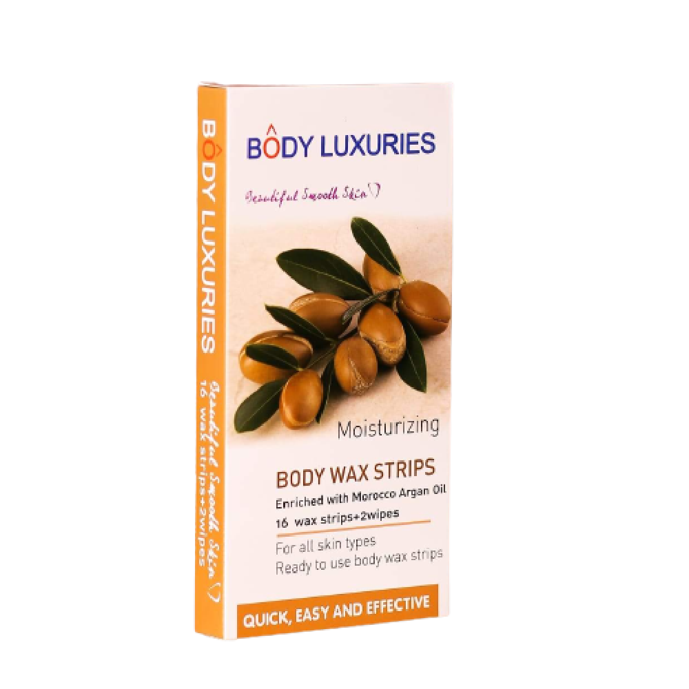 BODY LUXURIES WAX STRIPS MOISTURIZING MOROCCO ARGAN 16+2S