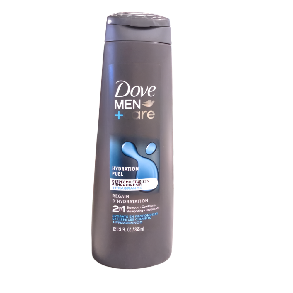 DOVE MEN SHAMPOO 2 IN 1 HYDRATION FUEL AMBER MUSK 355 ML