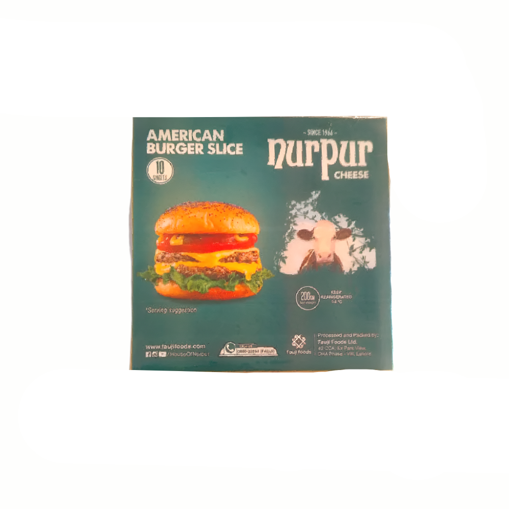 NURPUR CHEESE AMERICAN BURGER SLICE 10 PCS 200 GM