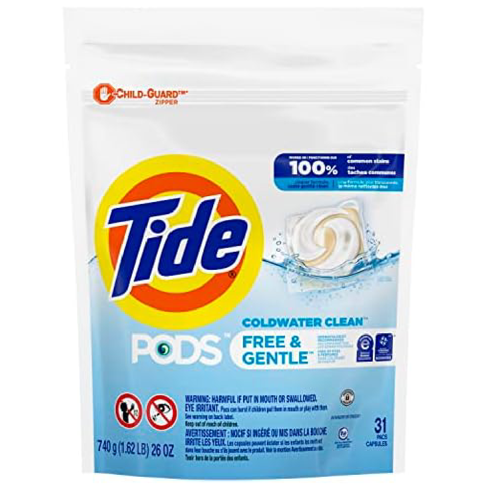 TIDE PODS FREE GENTLE CLEAN COLD WATER 16 CAPSULES 382 GM