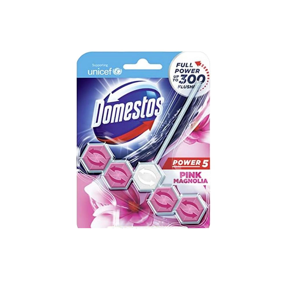 DOMESTOS TOILET FRESHNER PINK MAGNOLIA 5 POWER 55 GM