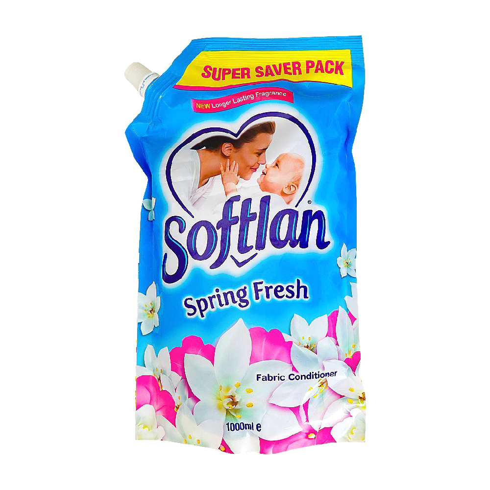 SOFTLAN FABRIC SOFTNER SPRING BLUE POUCH 1000 ML