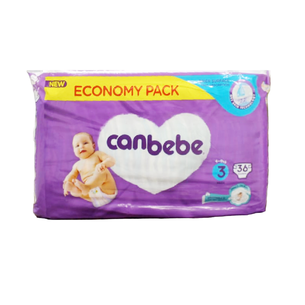 CANBEBE DIAPER COMFORT DRY MIDI 3 36PC 4-9 KG